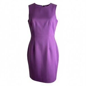 Kate Spade New York Purple Sheath Dress Lined Sleeveless Business Career Size 8